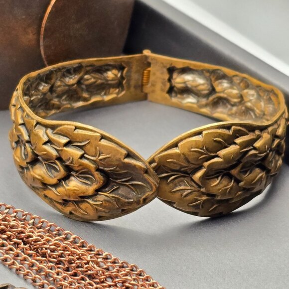 VTG Ethnic Copper & Brass Jewelry Necklaces Rings Earrings Bracelets Lot of 8 - Picture 4 of 14